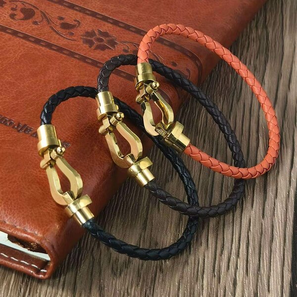 Bracelet en cuir tressé chic