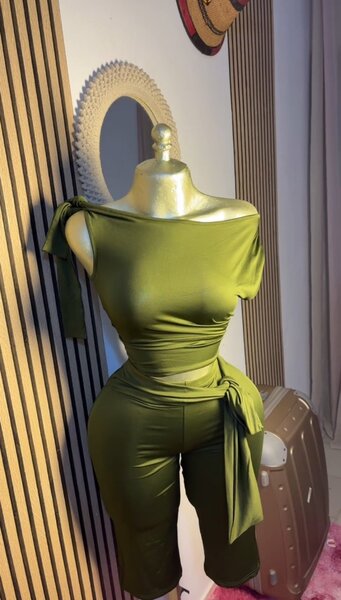 Enssemble collant verte femme