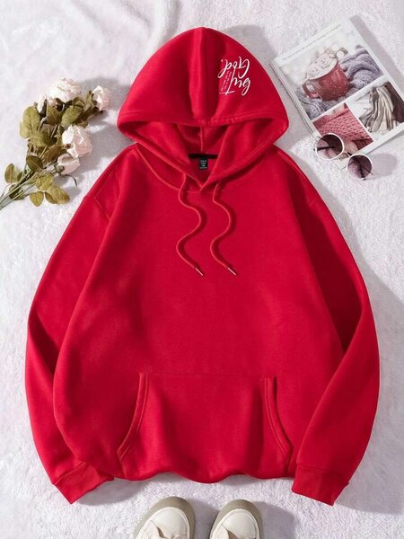 Sweat à capuche rouge unisexe