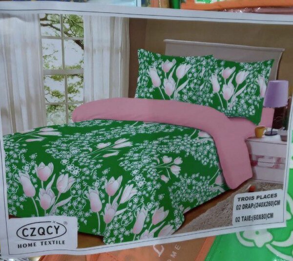 Draps 3 pièces- Ensemble De Literie 3 Places