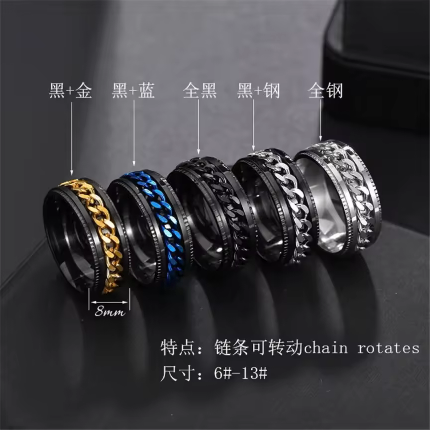 Bague en acier inoxydable homme