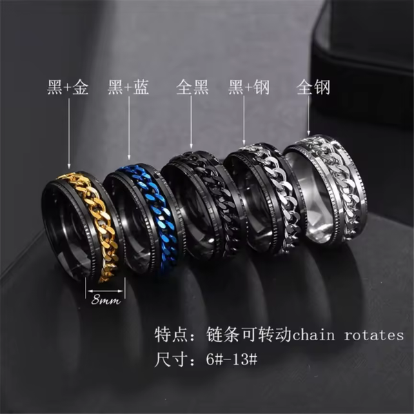 Bague en acier inoxydable homme