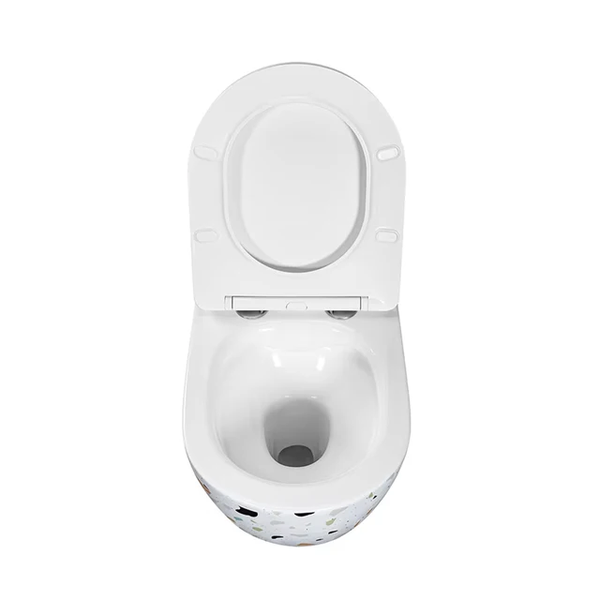 Terrazzo effect Concealed Water Closet