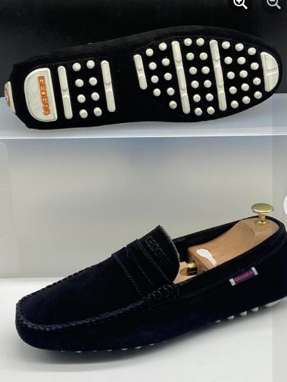 mocassins en velours noir