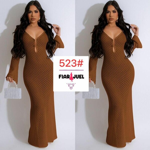 Robe Longue Maille Chic