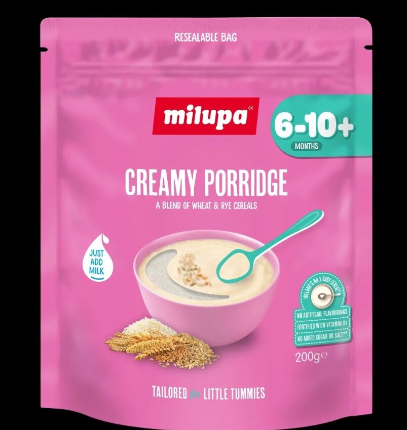 Milupa creamy porridge cereal is available as seen 😊