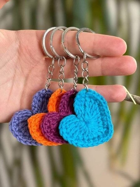 Porte-clés fleurs crochet