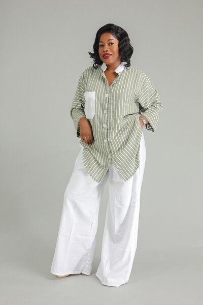 Chemise oversize rayée femme