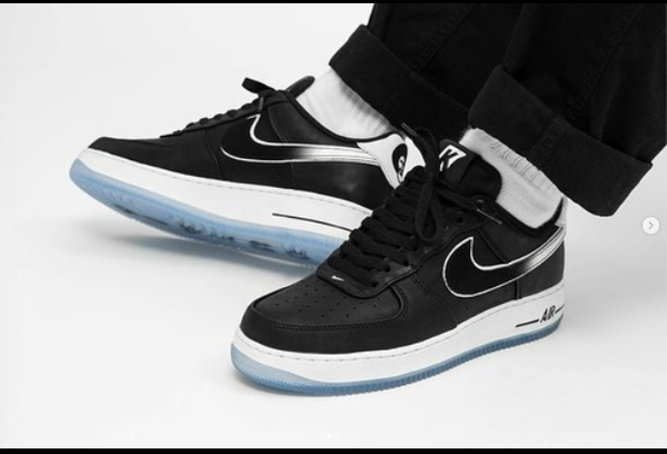 black sneakers