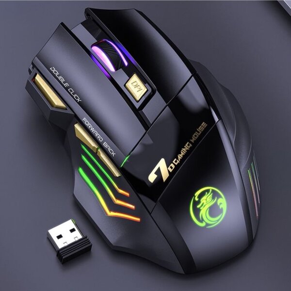 Souris gamer sans fil RGB 7 boutons rechargeable