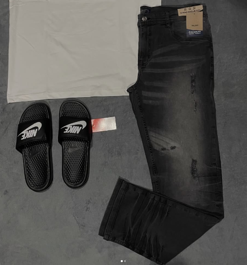 grey jeans