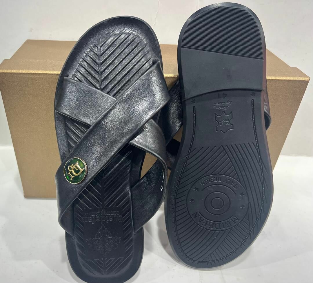 Leather slippers