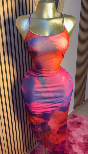 Robe Midi Évasée Multicolore