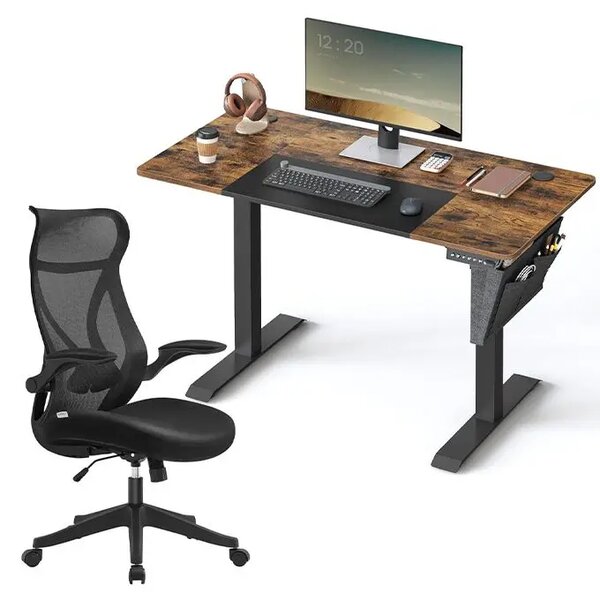 Bureau Électrique Réglable avec Chaise Ergonomique