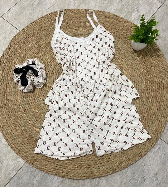 Pyjama en coton imprimé féminin