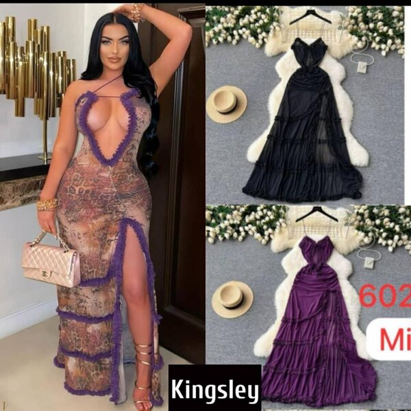 Jolie robe sexy poitrine décolleté légèrement pour femme