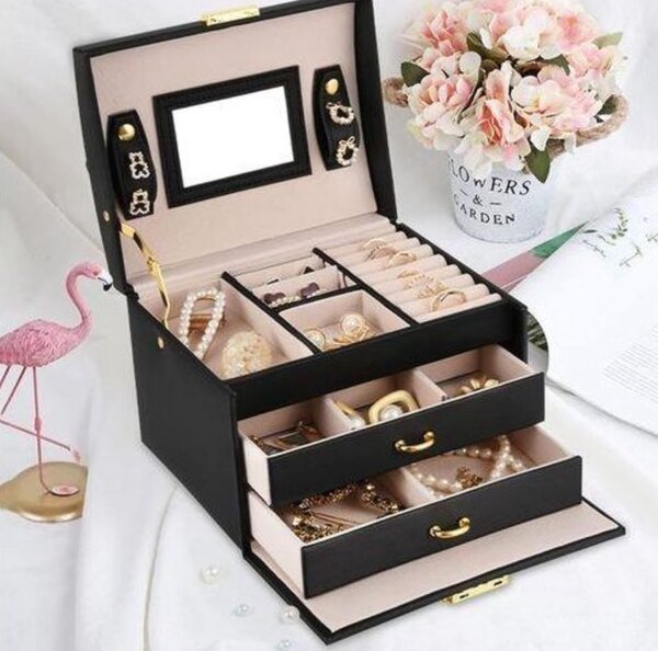 Boîte à Bijoux Élégante avec Miroir