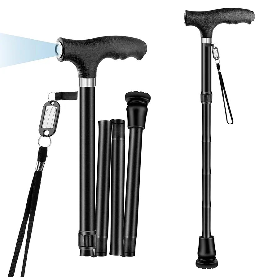Canne de marche pliante LED