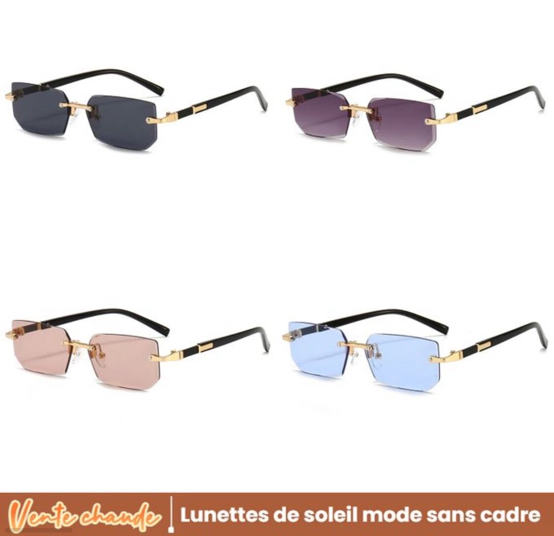 Lunettes De Soleil, Mode Sans Cadre, Pour Hommes Et Femmes
