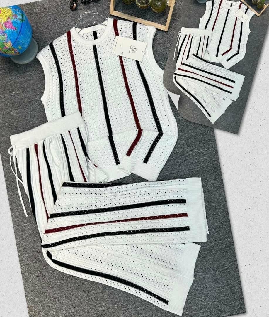 Ensemble décontracté rayé femme