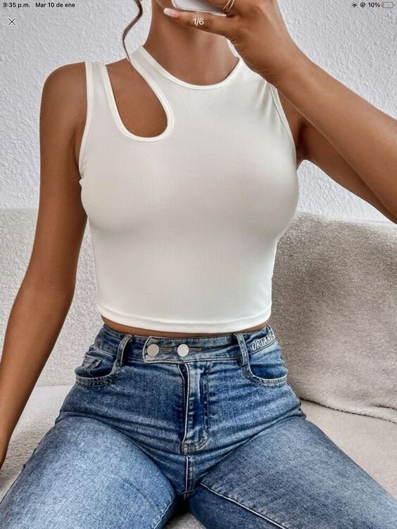 Top court en coton pour femmes