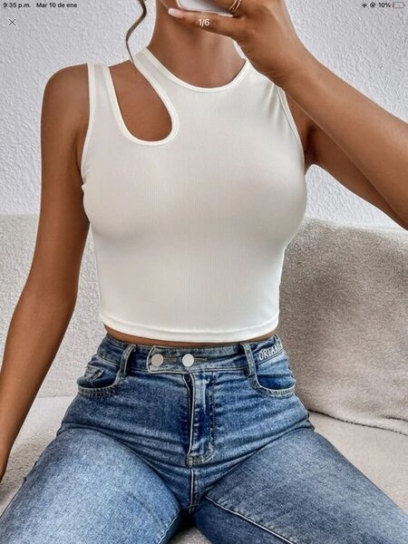 Top court en coton pour femmes