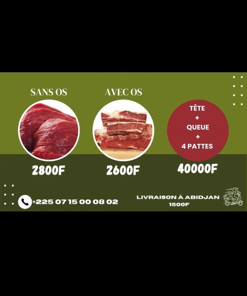 Viande de bœuf en gros et détails