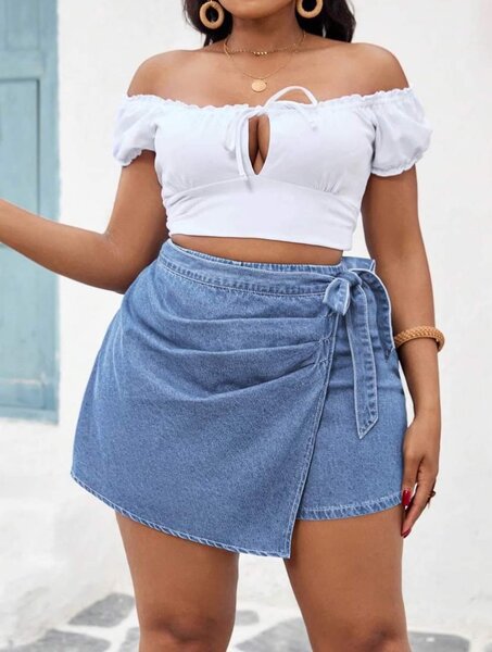 Jupe en jean asymétrique