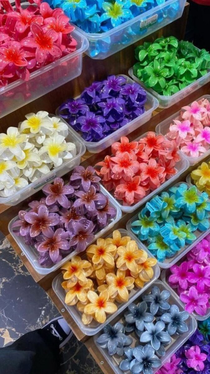 Pinces fleurs colorées cheveux