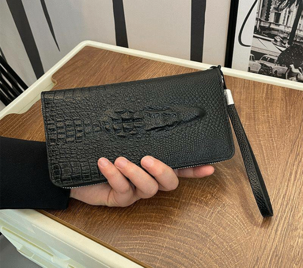 Pochette cuir élégant homme