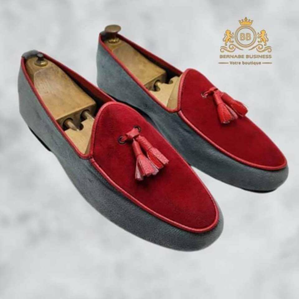 Mocassins Homme Élégants Rouge