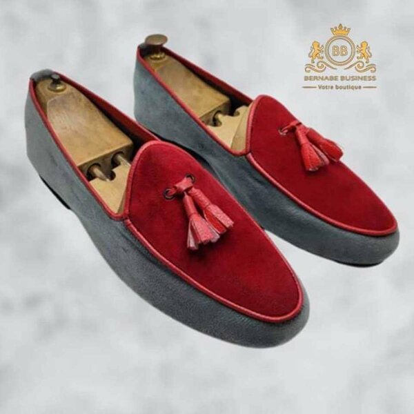 Mocassins Homme Élégants Rouge