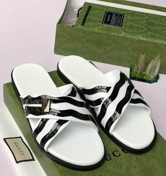 Leather slippers