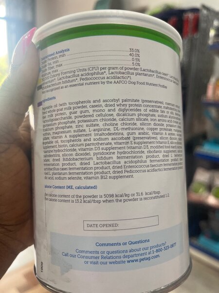 Dog goat milk