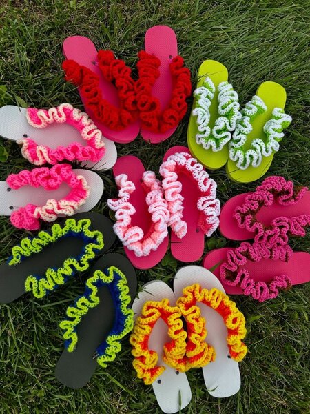 Tongs crochet colorées tendance