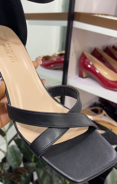 Black block sandals
