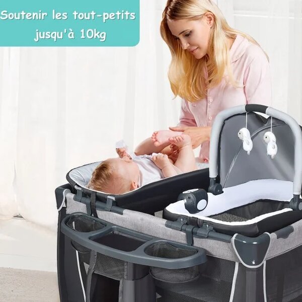 Berceau lit pliable avec moustiquaire et couffin