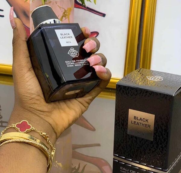 Black & brown leather perfume