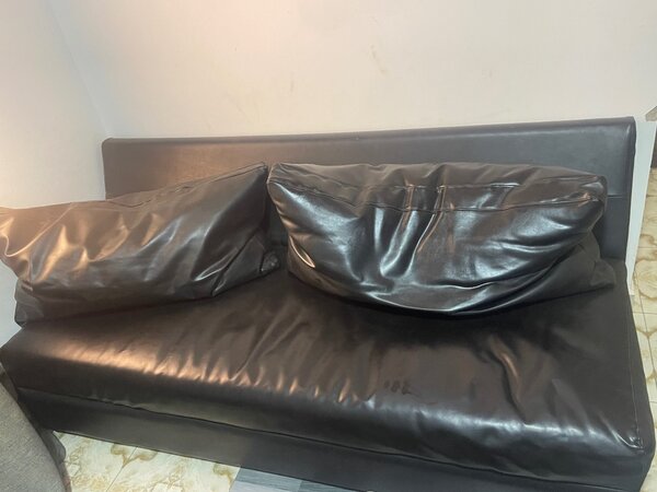 LEATHER SOFA  &  TV STAND