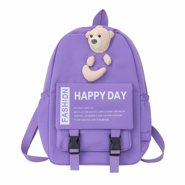 Sac à dos violet avec ours