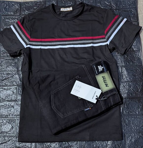 T-shirt and jeans