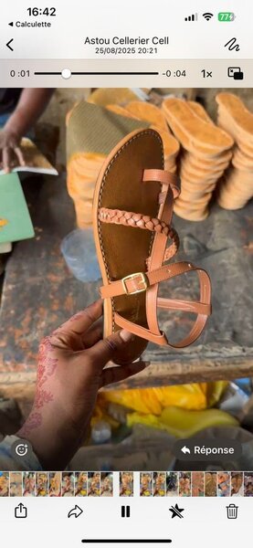 Sandales femme en cuir tressé