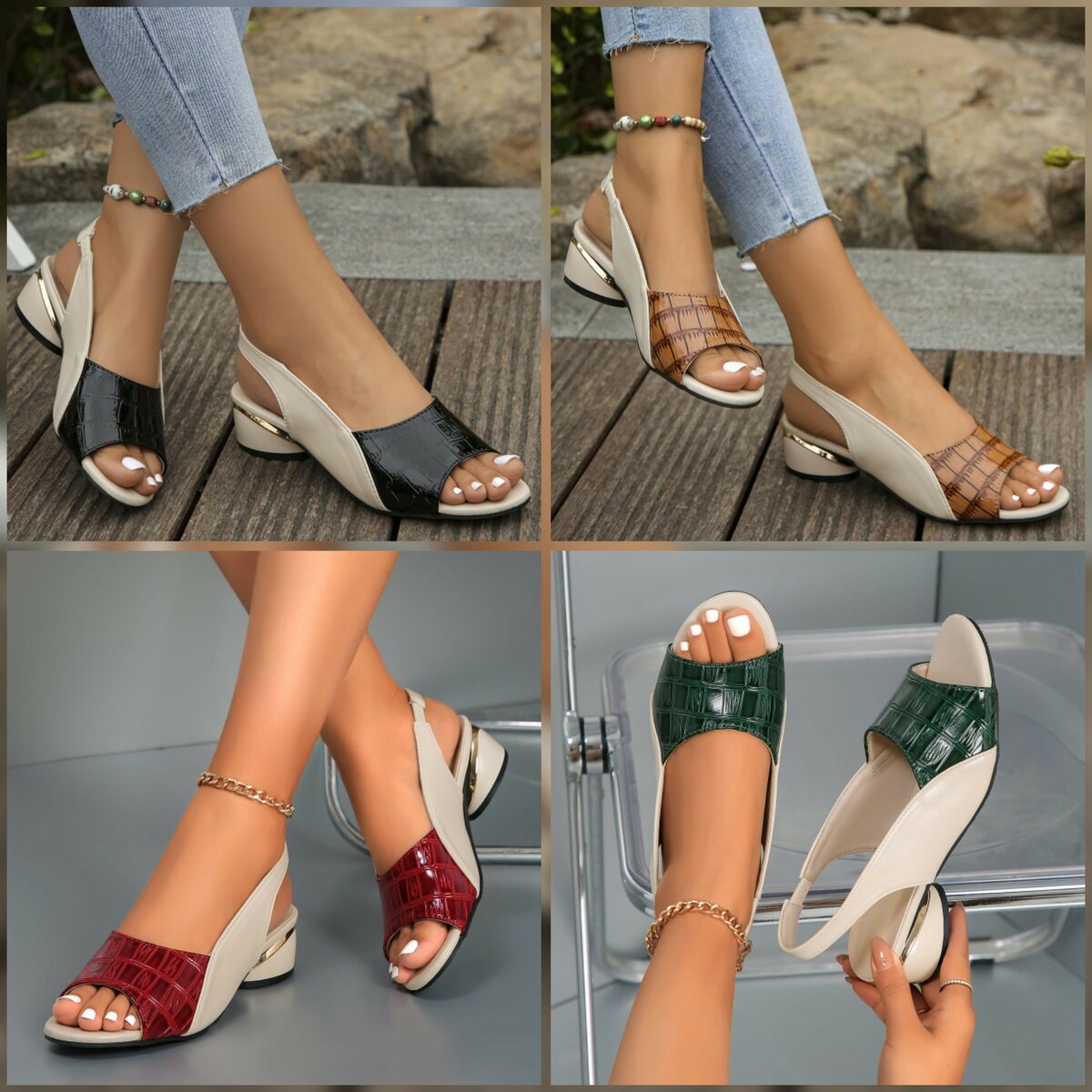 Sandales à talons ouverts