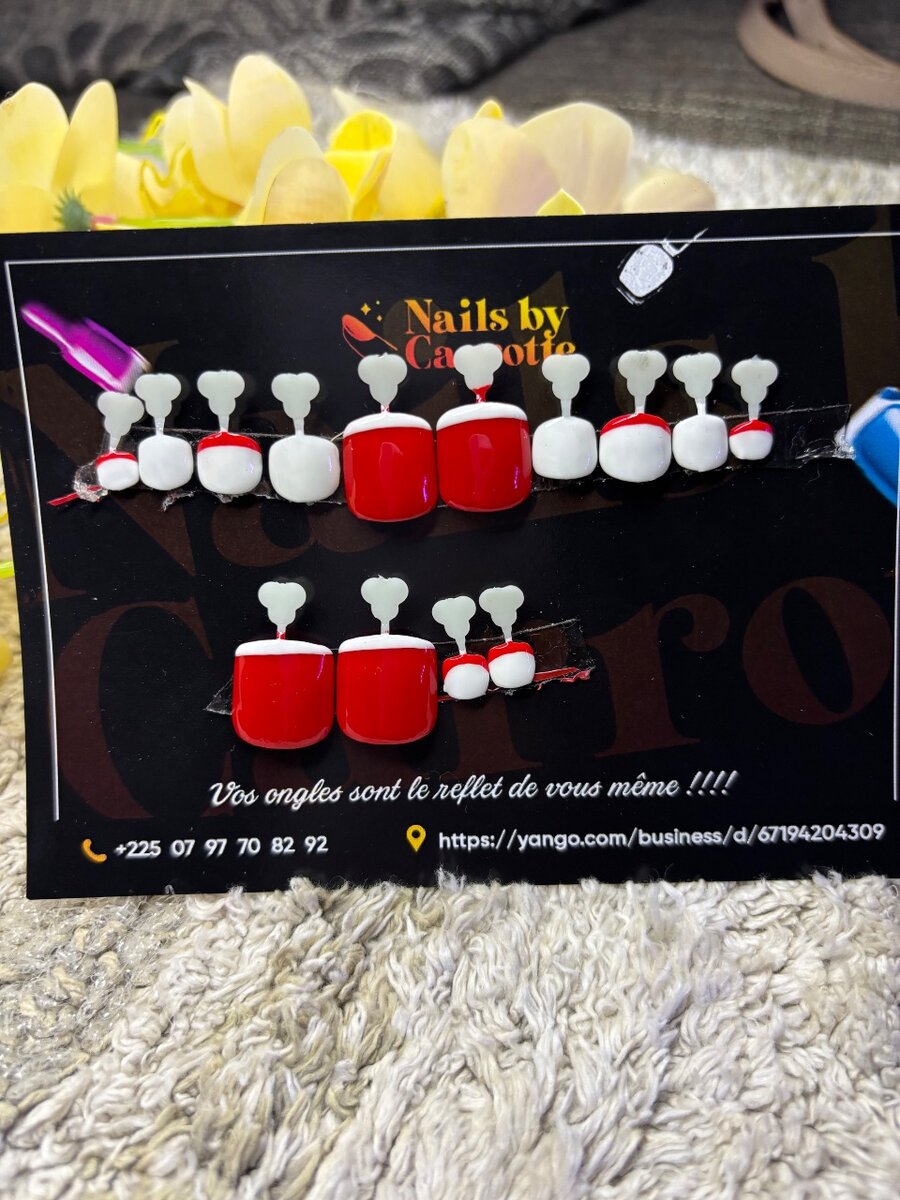 Faux Ongles Rouge et Blanc