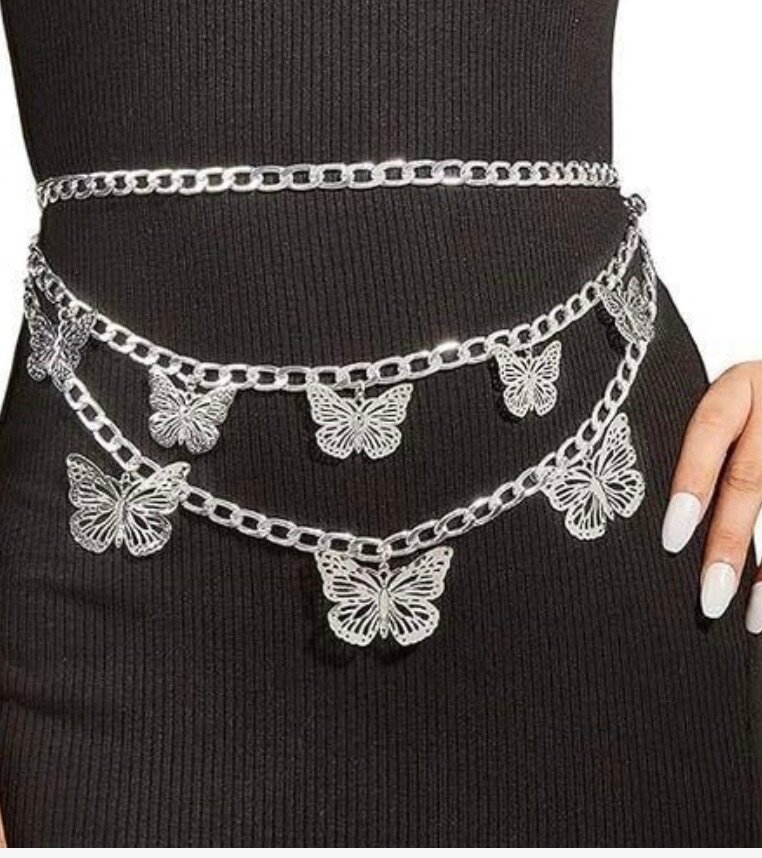Ceinture chaînes papillons
