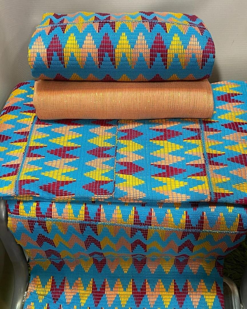 It is quality and heavy Kumasi made kente(made in Ghana)