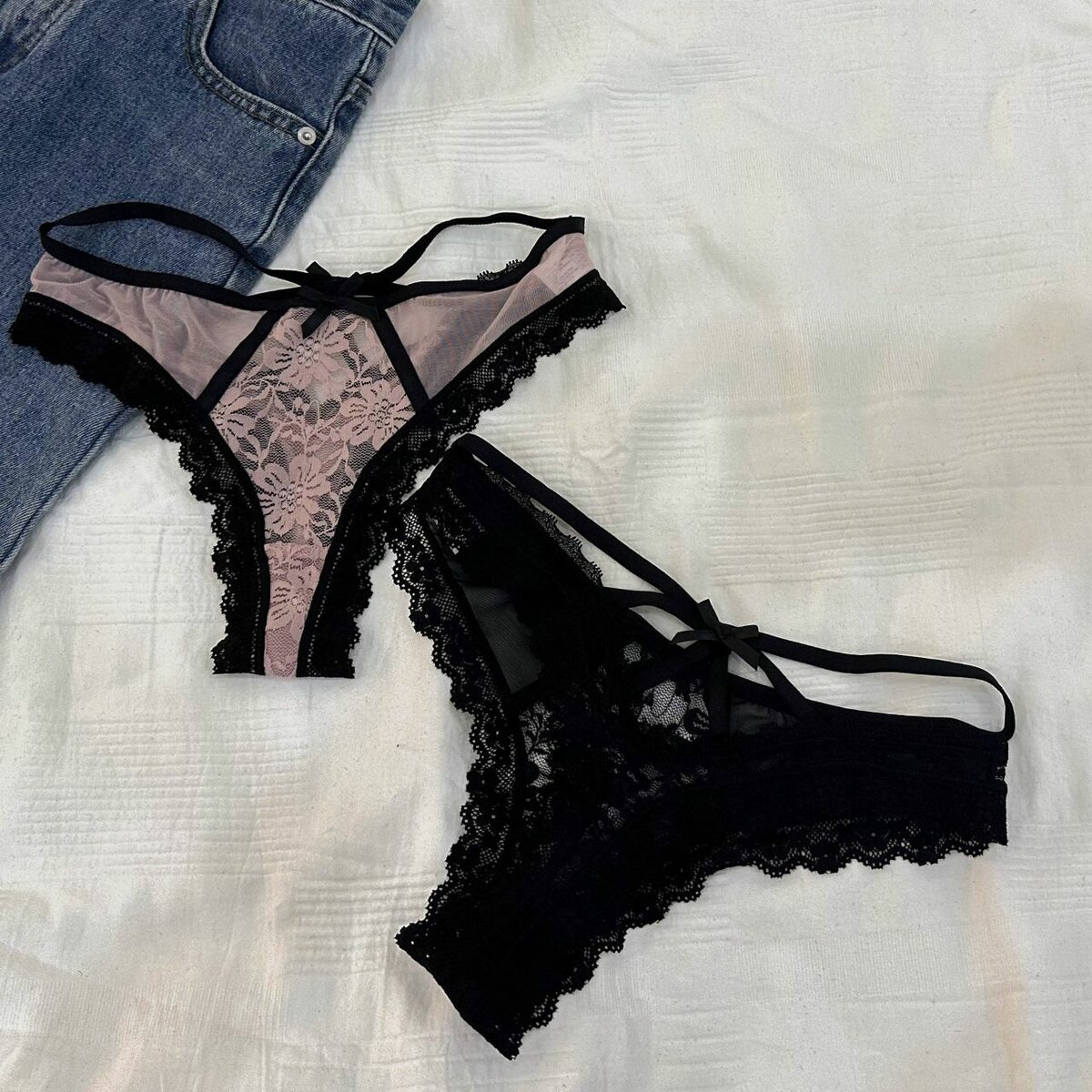 String en maille transparent pour femme