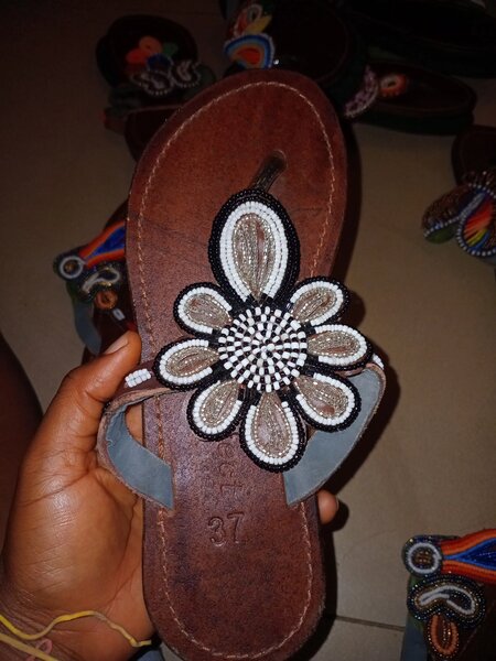 Ladies beaded slippers