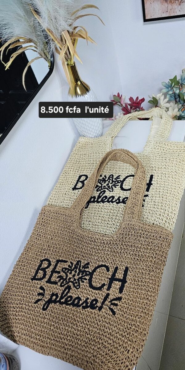 Sac de plage en paille