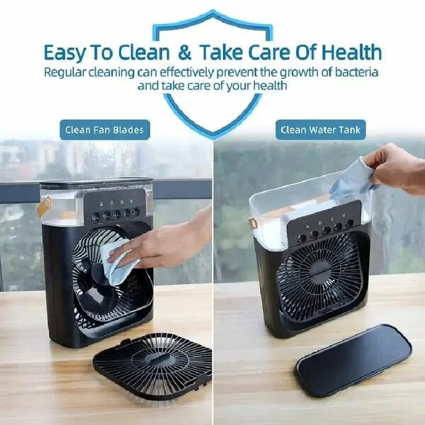 Portable Air Cooler with USB Electric Fan, LED Night Light &